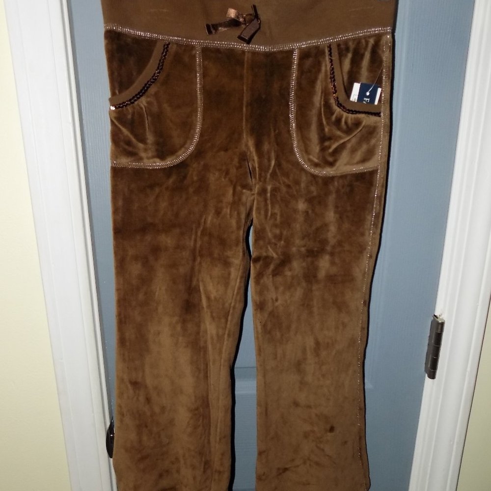 Faded Glory Brown Velour Pants Size 6/6X (S) Girls